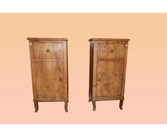 Pair of Italian bedside tables, Transition style, early 1800s, late 1700s