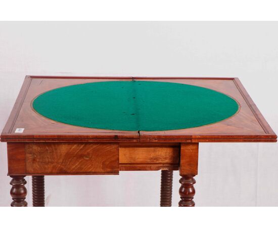 French Charles X style mahogany game table from the 1800s