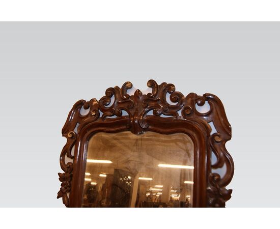 Louis Philippe style mahogany mirror, richly carved
