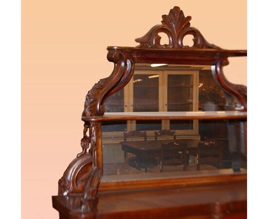 Biedermeier style display cabinet with mirrored back, Northern Europe, 1800s