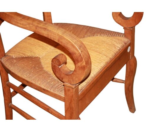 Poltrona Francese stile Provenzale del 1800 in Legno di Noce