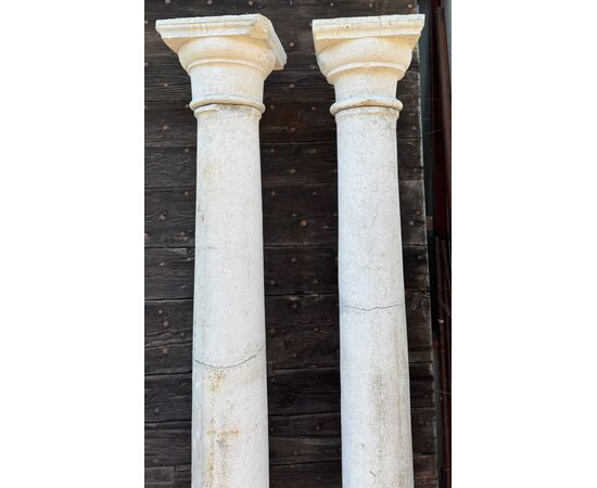 DARS683 - Pair of Botticino columns, dimensions 34 x 34 x H 220 cm
