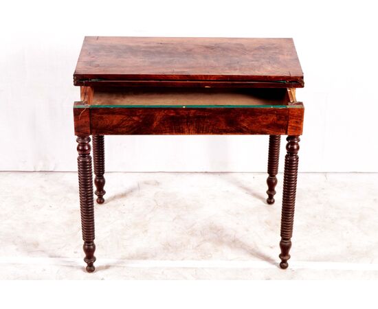 French Charles X style mahogany game table from the 1800s