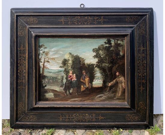 Italian Master (17th century) - The Flight into Egypt Appears to St. Francis.