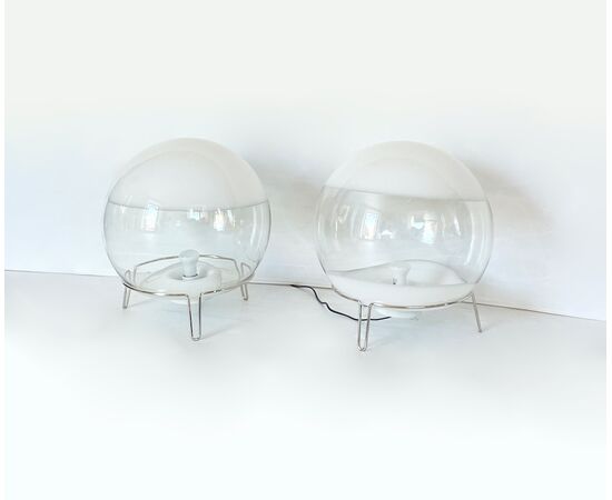 Angelo Mangiarotti's Sphere style table lamps for Skipper
