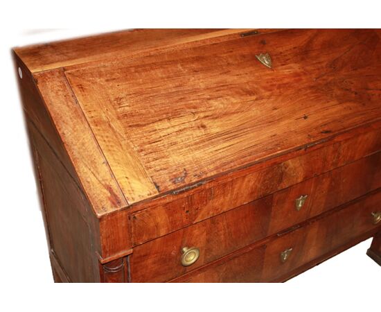 Early 1800s Empire Style Walnut Drop-front Desk