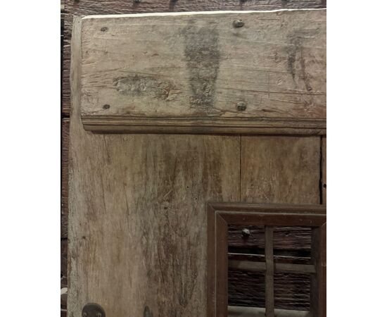 PTIR478 - Antique rustic walnut wood door, 19th century, dimensions cm W 79 x H 193