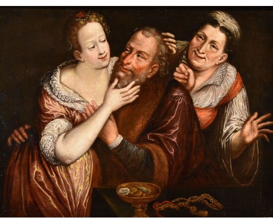 The mismatched couple, Flemish School of the 17th century