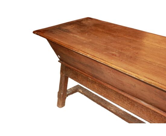 Large French Walnut Wood Flour Bin from the 1800s
