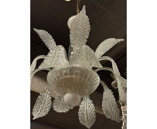 LAMP247 - Coppia di lampadari in vetro lavorato, epoca '900, misure diametro cm 60 x H 60
