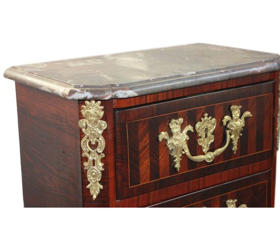 Magnificent Small French Secretaire Regency Style of the 1800s with Bronzes