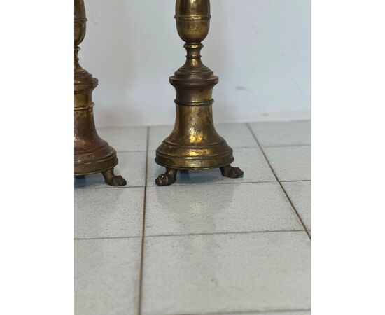 Pair of Empire candlesticks. 19th century H 63 cm