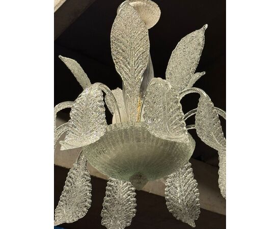 LAMP247 - Coppia di lampadari in vetro lavorato, epoca '900, misure diametro cm 60 x H 60