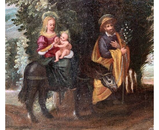 Italian Master (17th century) - The Flight into Egypt Appears to St. Francis.