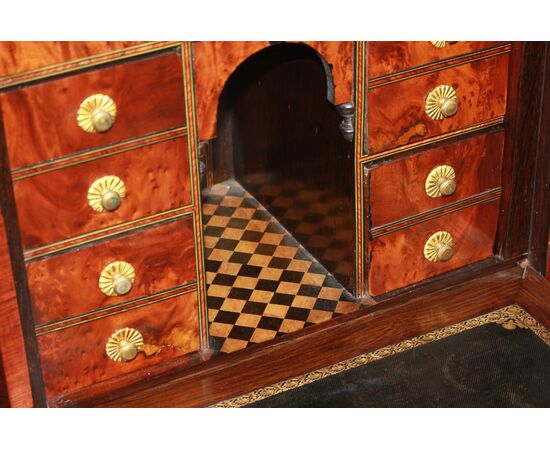 Magnificent Small French Secretaire Regency Style of the 1800s with Bronzes