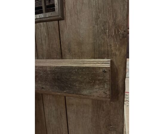PTIR478 - Antique rustic walnut wood door, 19th century, dimensions cm W 79 x H 193