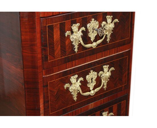 Magnificent Small French Secretaire Regency Style of the 1800s with Bronzes