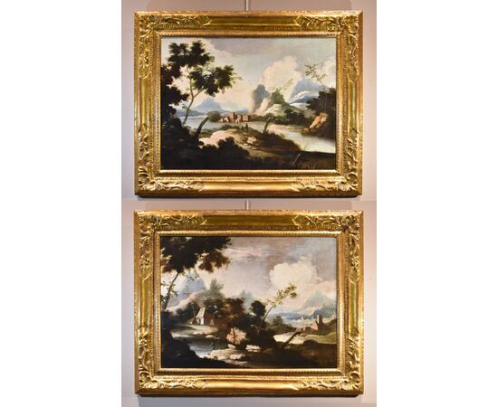 Paesaggi arcadici con figure, Marco Ricci (Belluno 1676 – Venezia 1730) cerchia