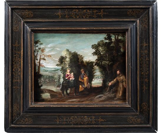 Italian Master (17th century) - The Flight into Egypt Appears to St. Francis.