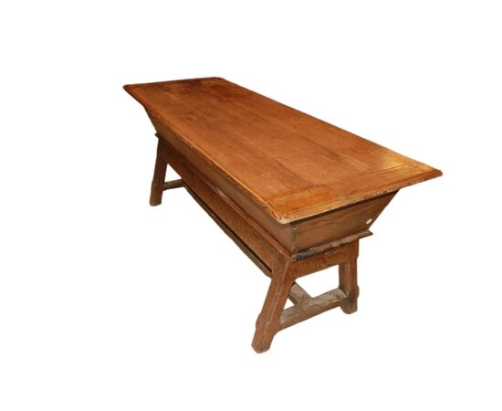 Large French Walnut Wood Flour Bin from the 1800s