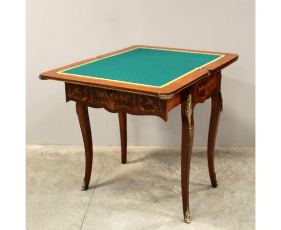 Antique Napoleon III inlaid game/writing table - 19th century