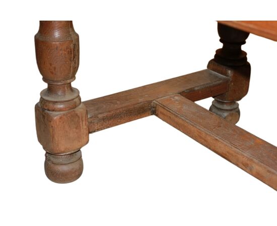 Large rustic French walnut table from the early 1900s