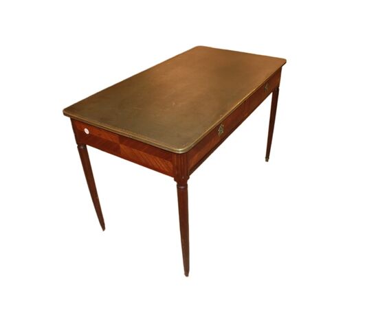 Louis XVI Style Desk from the 1800s with Green Leather Top