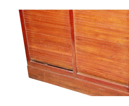 Early 1900s Office Cabinet with Rolling Shutters for Document Storage