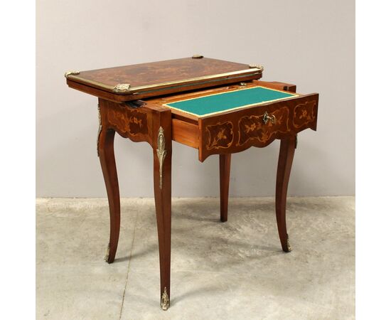 Antique Napoleon III inlaid game/writing table - 19th century