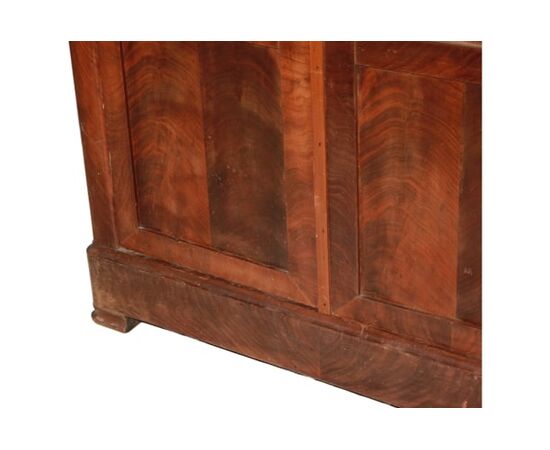 1800s Directory Style Mahogany Feathered Bookcase with 2 Doors