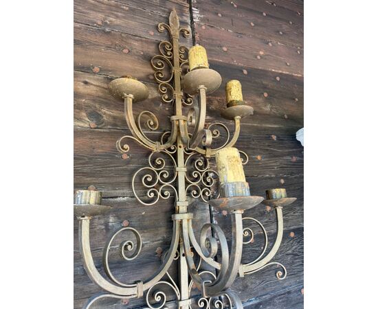 LAMP250 - Pair of gilded sconces, 19th/20th century, dimensions cm W 60 x H 115 x D 34