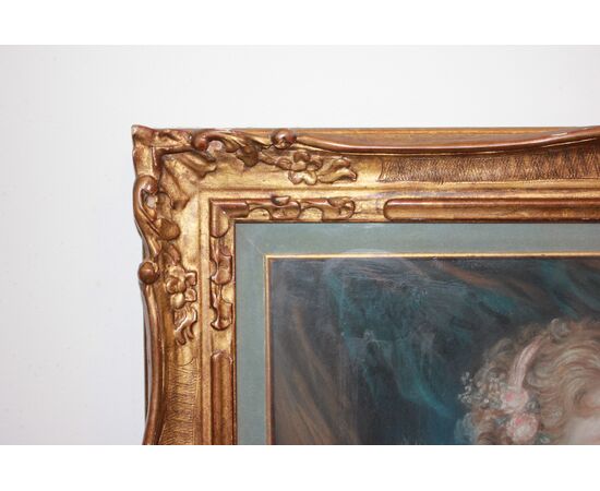 French pastel from the second half of the 1800s depicting characters.