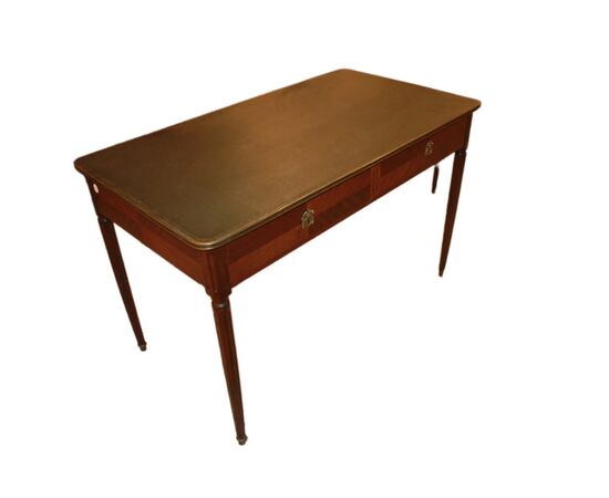 Louis XVI Style Desk from the 1800s with Green Leather Top