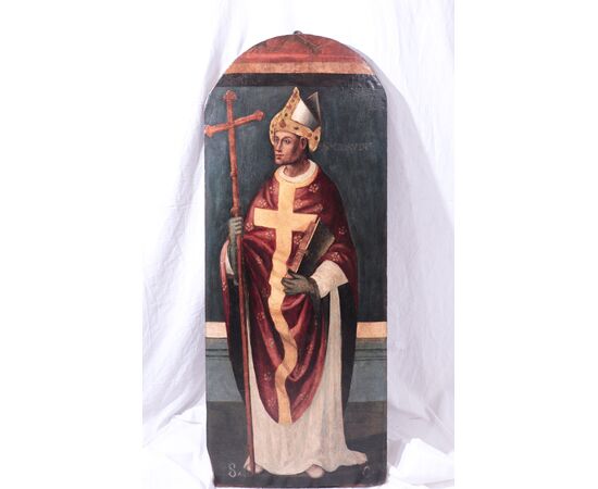 Painting on Wood: St. Claudius Bishop, 15th Century