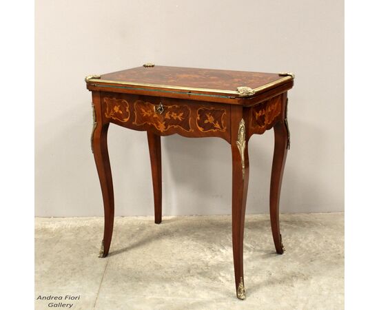 Antique Napoleon III inlaid game/writing table - 19th century