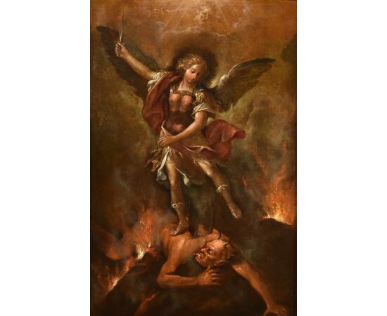 Victorious Saint Michael the Archangel, Roman painter of the 17th-18th century