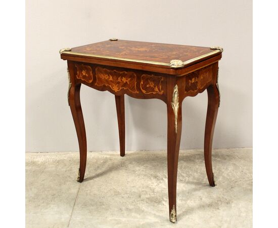 Antique Napoleon III inlaid game/writing table - 19th century