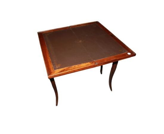 Early 1800s French Louis XV style game table with inlaid chessboard