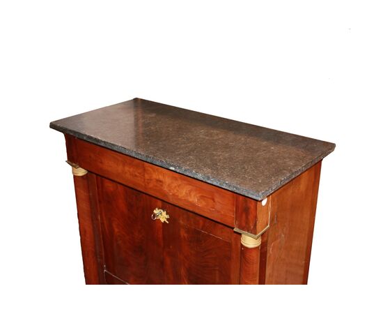 19th century Empire style mahogany feather secretaire with doors