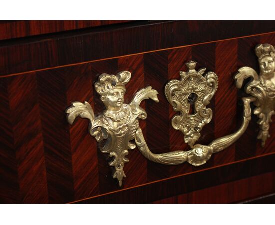 Magnificent Small French Secretaire Regency Style of the 1800s with Bronzes