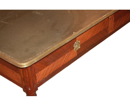 Louis XVI Style Desk from the 1800s with Green Leather Top