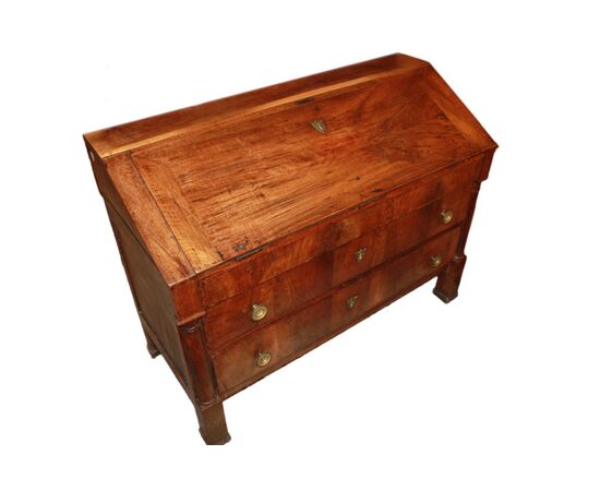 Early 1800s Empire Style Walnut Drop-front Desk