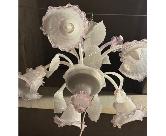 LAMP248 - Elegante lampadario in vetro di Murano, epoca '8/'900, misure diametro cm 80 x H 90
