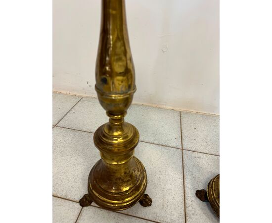 Pair of Empire candlesticks. 19th century H 63 cm