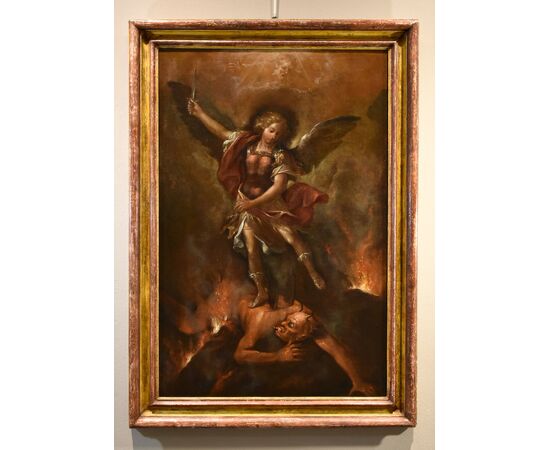 Victorious Saint Michael the Archangel, Roman painter of the 17th-18th century