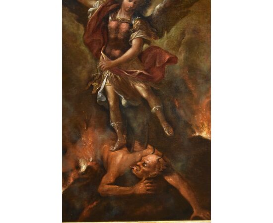 Victorious Saint Michael the Archangel, Roman painter of the 17th-18th century