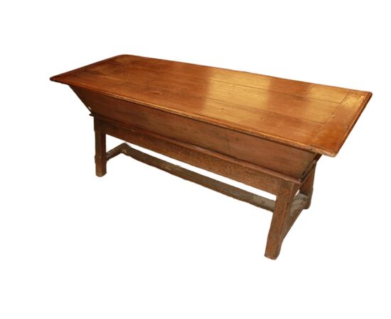 Large French Walnut Wood Flour Bin from the 1800s