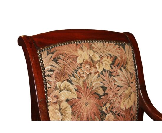 French Directoire Style Armchair from the 1800s with Sanderson floral fabric