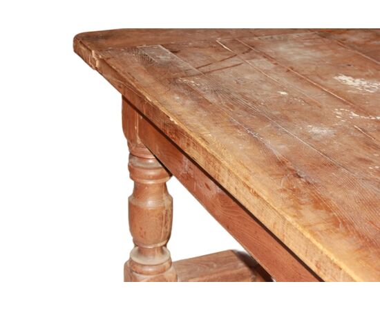 Large rustic French walnut table from the early 1900s