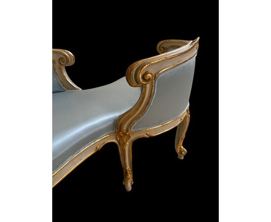Lacquered and gilded small sofa